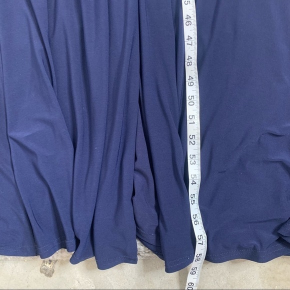 NWT Eliza J Navy Blue Embellished Cape Maxi Gown - Picture 16 of 16